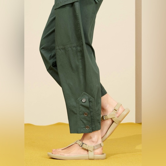 Zara NWT Leather Sandals Khaki Green - Picture 4 of 7